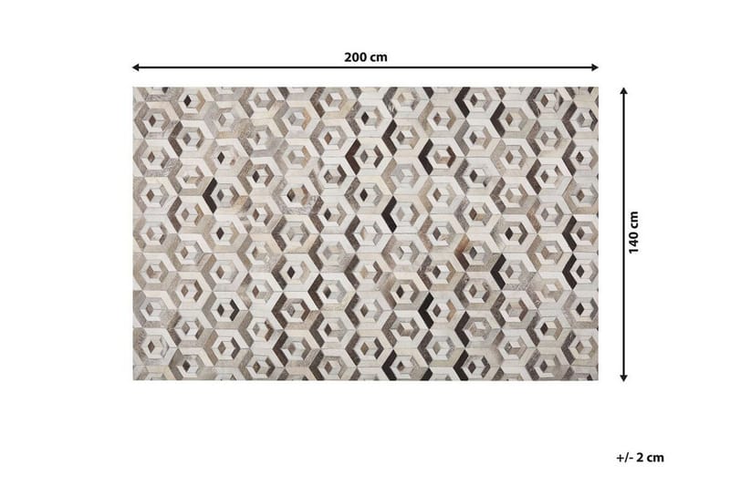 Tavak Tæppe 140x200 cm - Læder/Beige/Brun - Tekstiler - Tæpper - Orientalske tæpper - Patchwork tæppe