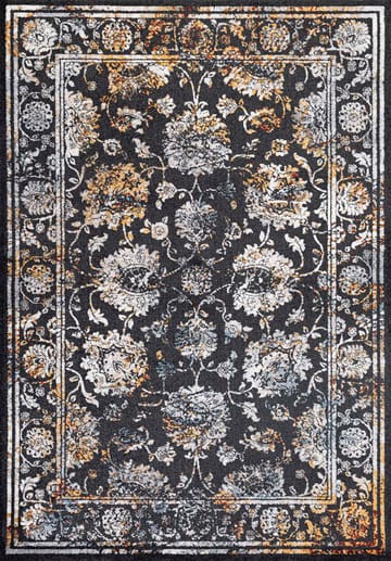 Tæppe Yelvi 135x190 cm - Sort/Beige - Tekstiler - Tæpper - Orientalske tæpper - Persisk tæppe