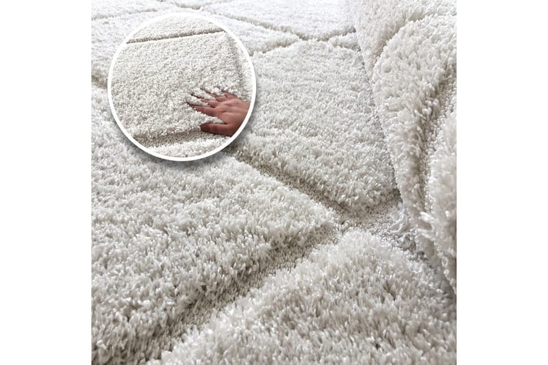 Ruby Tæppe 80x150 cm - Hvid/Shagpile - Tekstiler - Tæpper - Orientalske tæpper