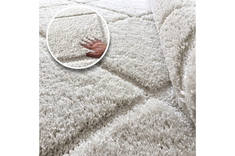 Ruby Tæppe 80x150 cm - Hvid/Shagpile - Tekstiler - Tæpper - Orientalske tæpper