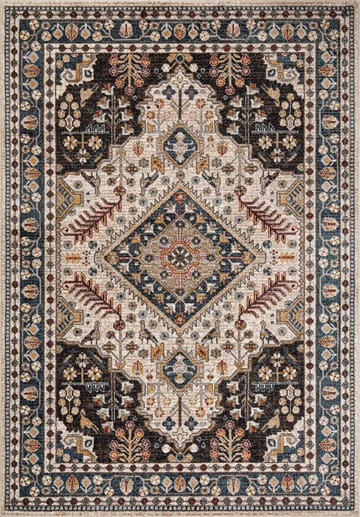 Tæppe Yelvi 100x150 cm - blå/beige - Tekstiler - Tæpper - Orientalske tæpper