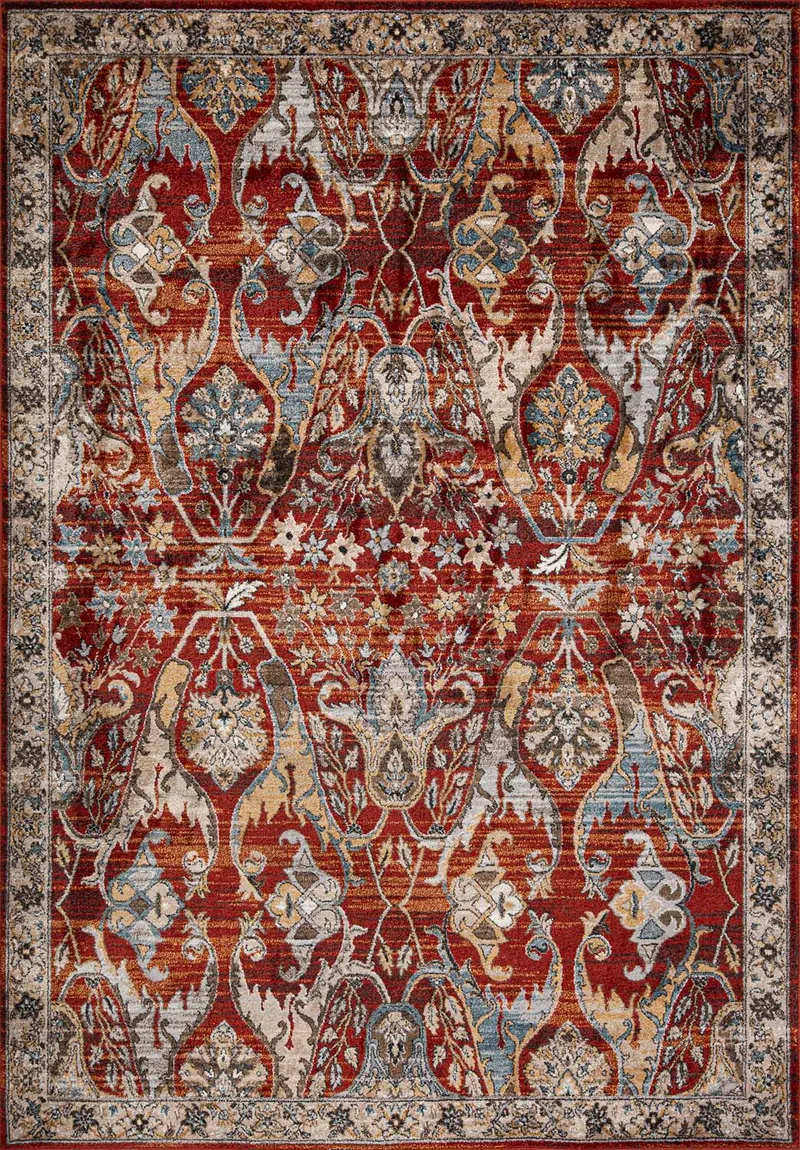 Tæppe Yelvi 100x150 cm, Rød/Beige