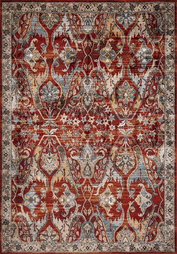 Tæppe Yelvi 160x230 cm - Rød/beige - Tekstiler - Tæpper - Orientalske tæpper