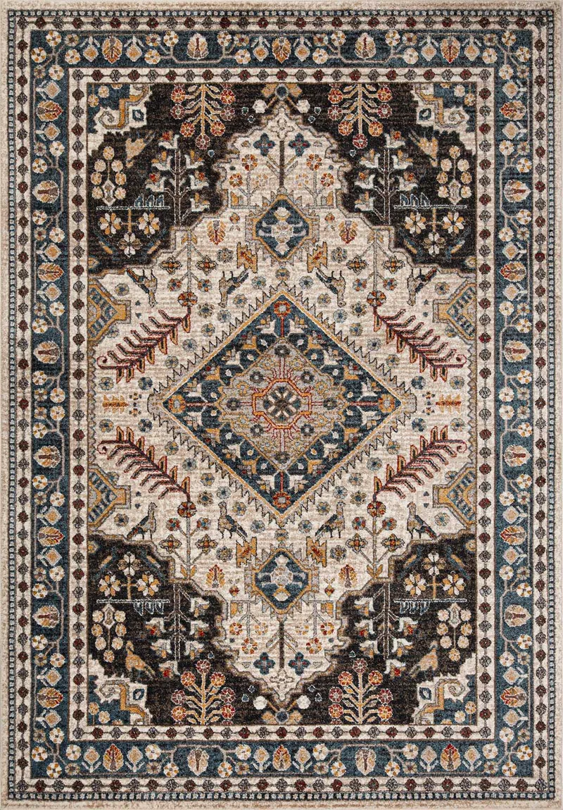 Tæppe Yelvi 200x285 cm, Blå/Beige