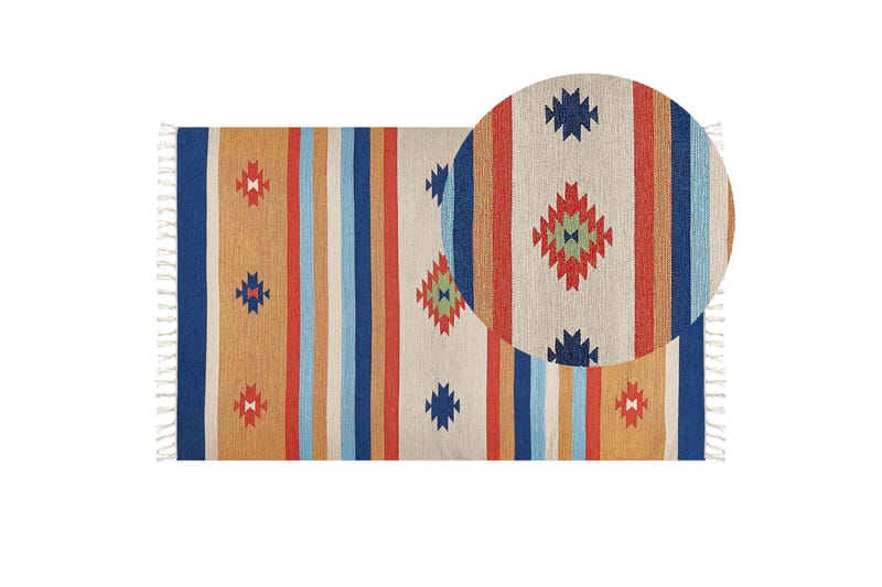 Taronik Kelimtæppe 140x200 cm - Rød - Tekstiler - Tæpper - Orientalske tæpper - Kelimtæpper