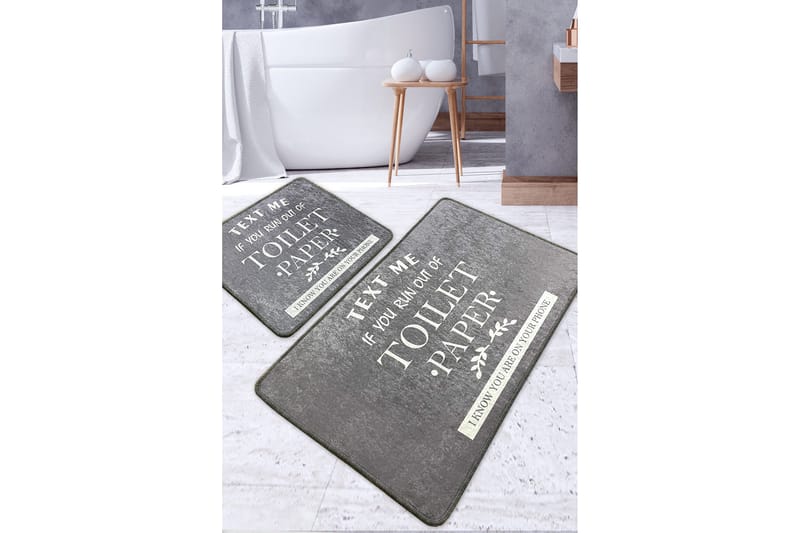 Pankaj Badeværelsestæppe 60x100 cm Rektangulær, Grå