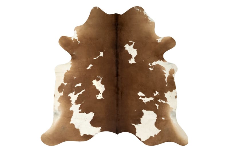 gulvtæppe i ægte koskind 150 x 170 cm brun og hvid - Pels & skindtæpper - Koskind