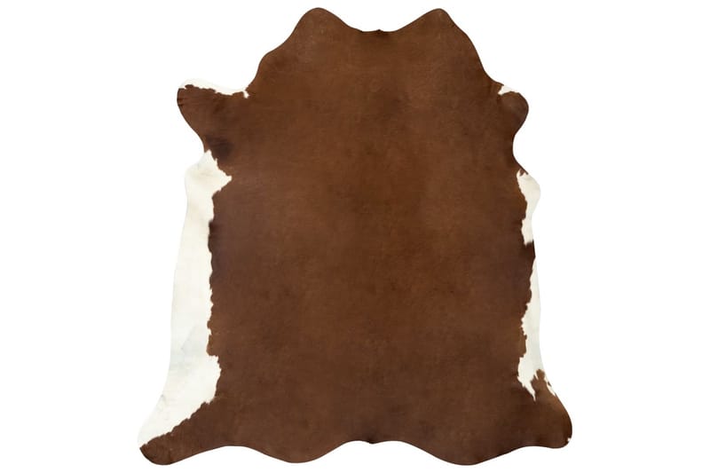 gulvtæppe i ægte koskind 150 x 170 cm brun og hvid - Pels & skindtæpper - Koskind