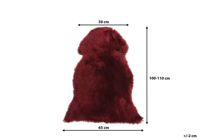 Uluru fåreskind 65 | 110 cm - Rød - Tekstiler - Tæpper - Pels & skindtæpper