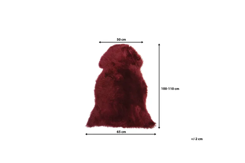 Uluru fåreskind 65 | 110 cm - Rød - Tekstiler - Tæpper - Pels & skindtæpper