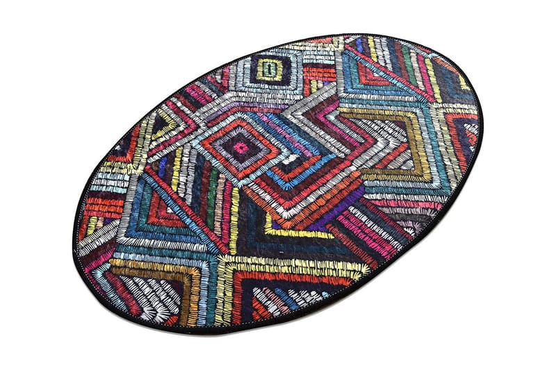 Anjalie Tæppe Oval 60x90 cm - Flerfarvet/Velour - Tæpper - Små tæpper