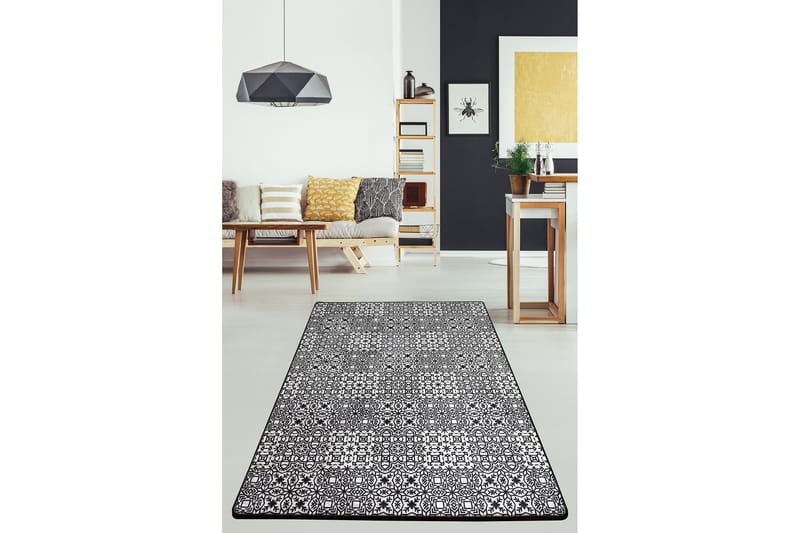 Chilai Tæppe 80x120 cm - Sort/Hvid - Tekstiler - Tæpper - Små tæpper