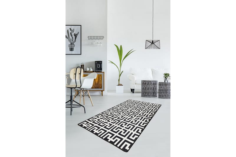 Chilai Tæppe 80x120 cm - Sort/Hvid - Tekstiler - Tæpper - Moderne tæppe - Wiltontæpper