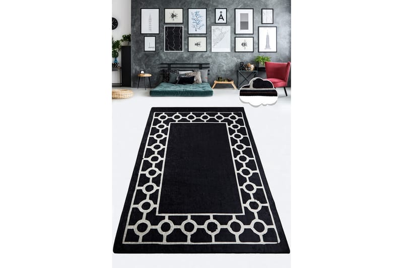 Chilai Tæppe 80x300 cm - Sort - Wiltontæpper - Små tæpper - Mønstrede tæpper