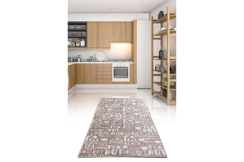 Cuppa Entrémåtte 80x200 cm - Beige/Hvid/Velour - Tekstiler - Tæpper - Små tæpper