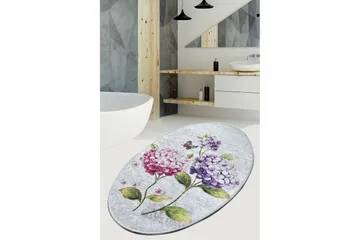 Doluca Tæppe Oval 60x90 cm - Flerfarvet/Velour - Tekstiler - Tæpper - Små tæpper