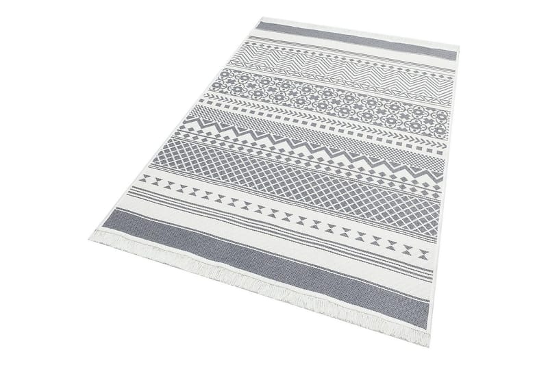 Eko Hali Bomuldstæppe 80x300 cm - Grå/Hvid - Tekstiler - Tæpper - Moderne tæppe - Bomuldstæpper