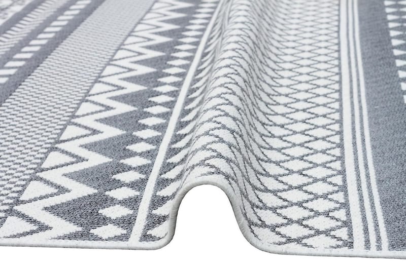 Eko Hali Bomuldstæppe 80x300 cm - Grå/Hvid - Tekstiler - Tæpper - Moderne tæppe - Bomuldstæpper