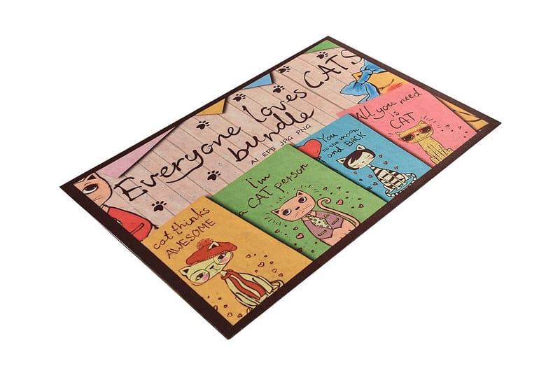 Gunsel Dørmåtte 45x70 cm, Flerfarvet