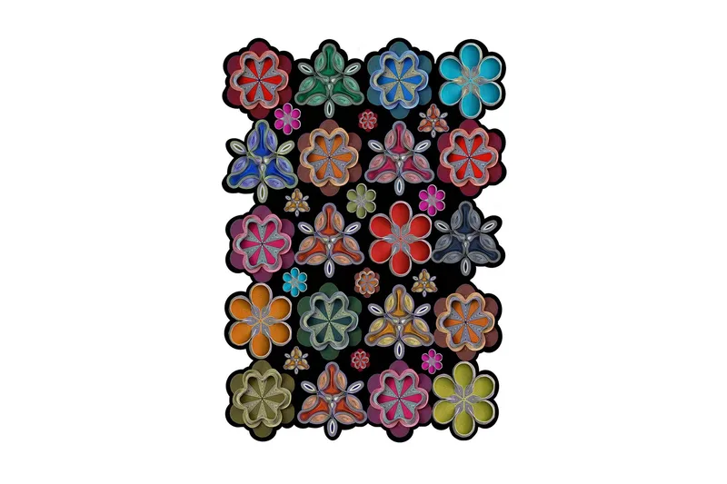 Homefesto Tæppe 50x80 cm, Multifarvet