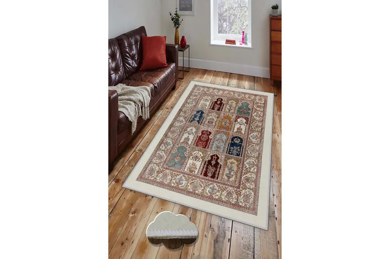 Homefesto Tæppe 80x150 cm - Multifarvet - Tekstiler - Tæpper - Moderne tæppe - Wiltontæpper