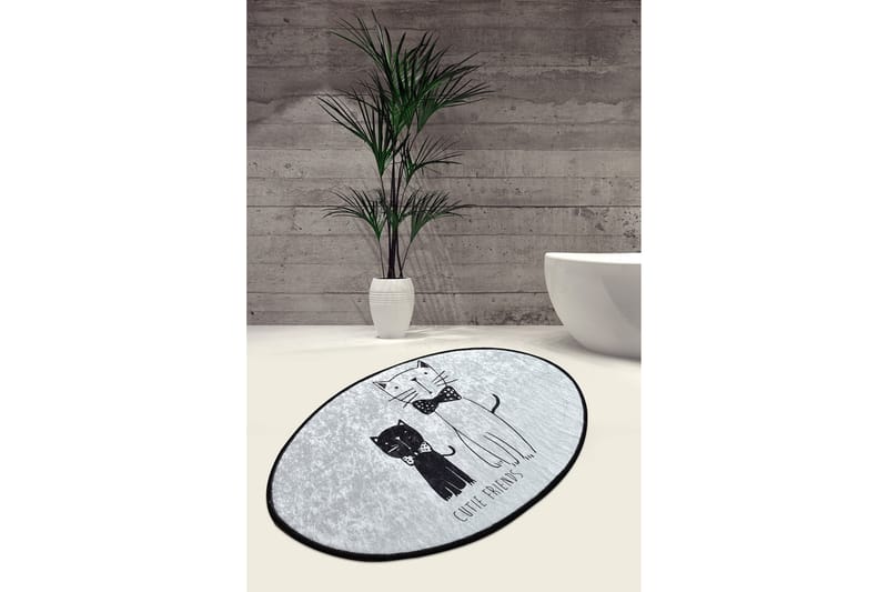 Koneko Tæppe Oval 60x90 cm - Flerfarvet/Velour - Tekstiler - Tæpper - Små tæpper