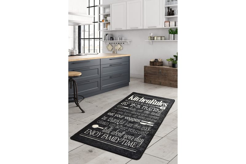 Kuhinja Entrémåtte 80x200 cm, Sort/Velour