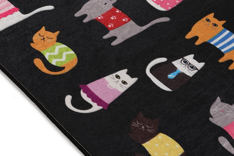 Kuroneko Tæppe 60x90 cm - Flerfarvet/Velour - Tekstiler - Tæpper - Små tæpper