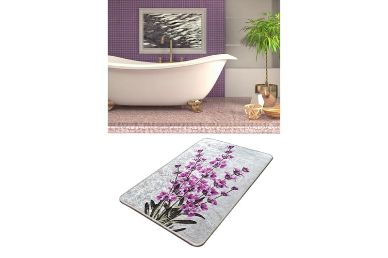 Lafenda Tæppe 60x90 cm - Flerfarvet/Velour - Tekstiler - Tæpper - Små tæpper