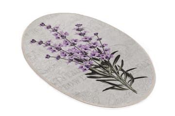 Lafenda Tæppe Oval 60x90 cm - Flerfarvet/Velour - Tekstiler - Tæpper - Små tæpper