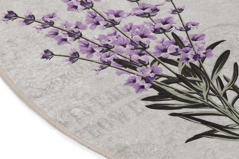 Lafenda Tæppe Oval 60x90 cm - Flerfarvet/Velour - Tekstiler - Tæpper - Små tæpper