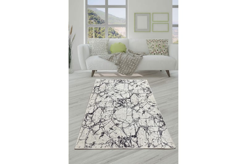 Marmuras Entrémåtte 60x140 cm, Hvid/Velour