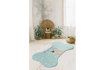 Mopshond Tæppe 60x100 cm - Flerfarvet/Velour - Tekstiler - Tæpper