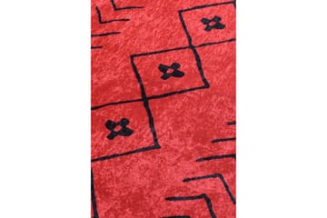 Sehnaz Entrémåtte 80x200 cm - Rød/Sort/Velour - Tekstiler - Tæpper - Hall måtte