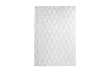 Skeardpat tæppe ring hvid / gråBlå 80x250 cm