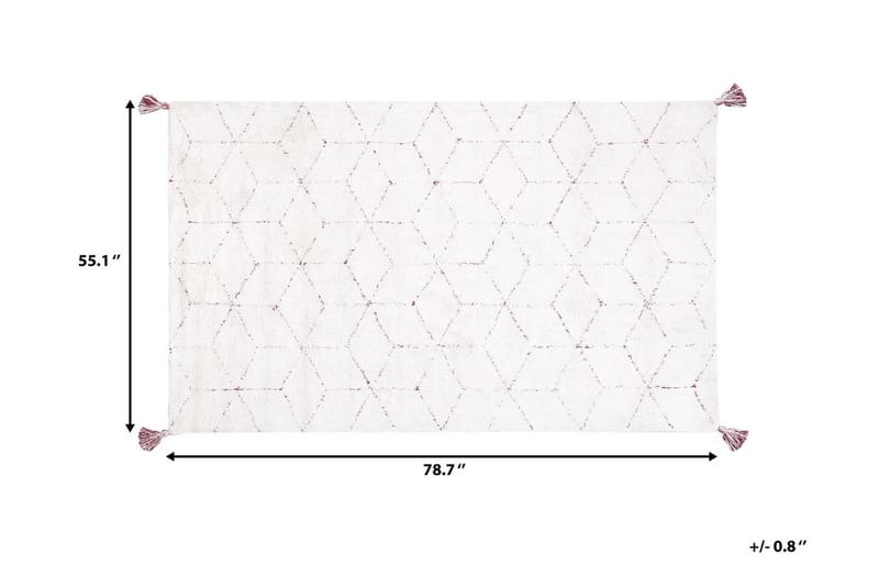 Sobottka tæppe med kanter 140x200 cm - Hvid - Tekstiler - Tæpper