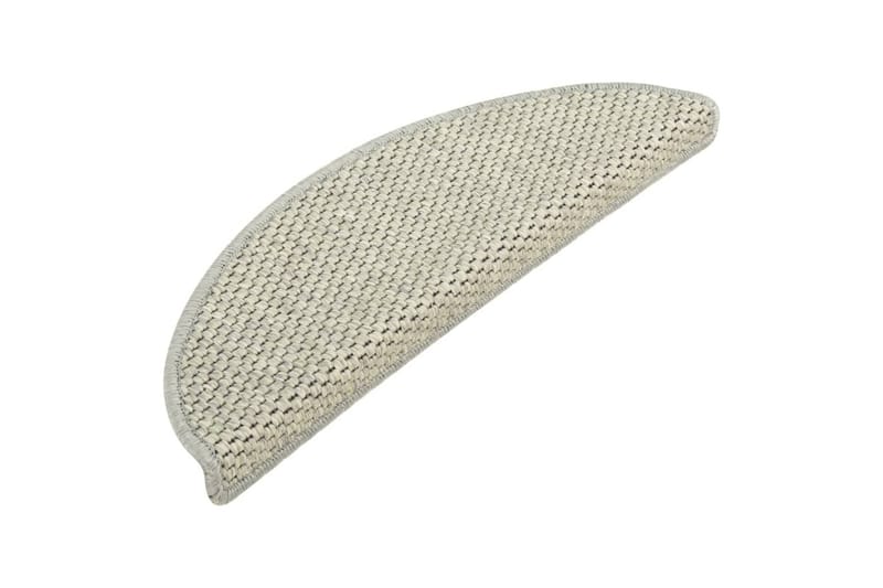 selvklæbende trappemåtter 15 stk. 56x20 cm sisal-look grå - Grå - Tekstiler - Tæpper - Specialmåtte - Trappetrins tæpper