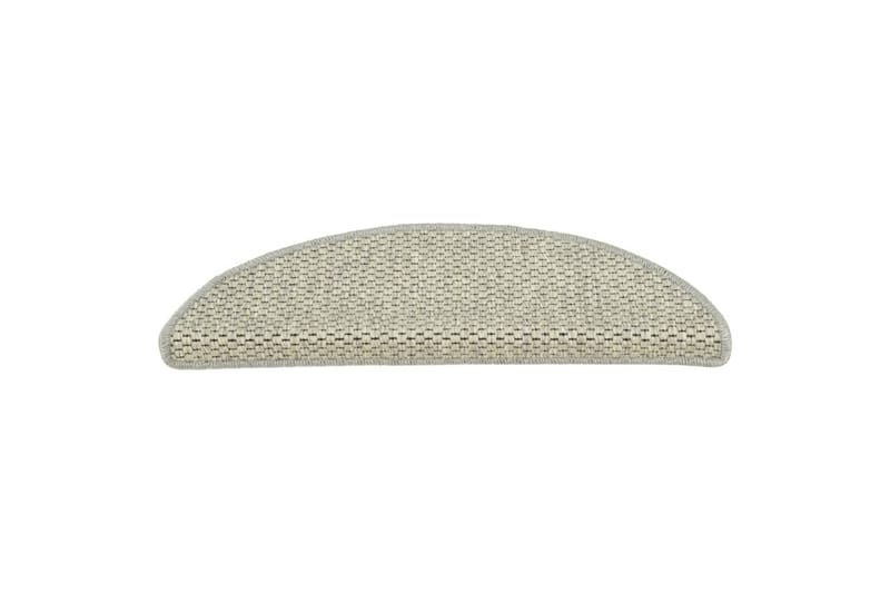 selvklæbende trappemåtter 15 stk. 56x20 cm sisal-look grå - Grå - Tekstiler - Tæpper - Specialmåtte - Trappetrins tæpper