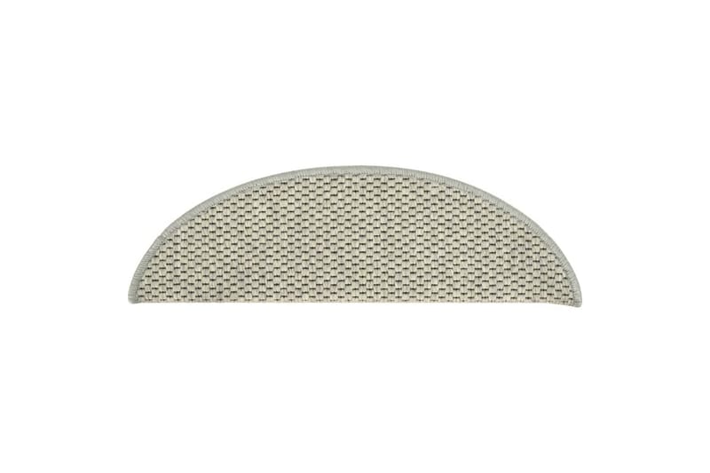 selvklæbende trappemåtter 15 stk. 56x20 cm sisal-look grå - Grå - Tekstiler - Tæpper - Specialmåtte - Trappetrins tæpper