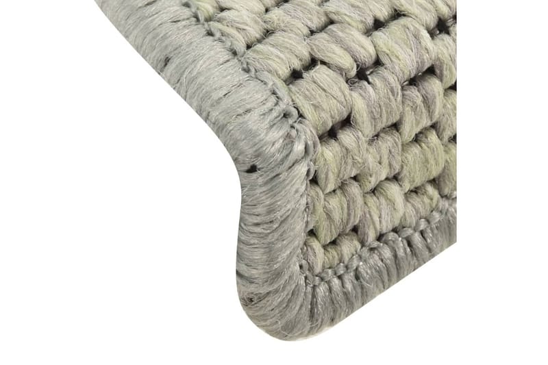 selvklæbende trappemåtter 15 stk. 56x20 cm sisal-look grå - Grå - Trappetrins tæpper
