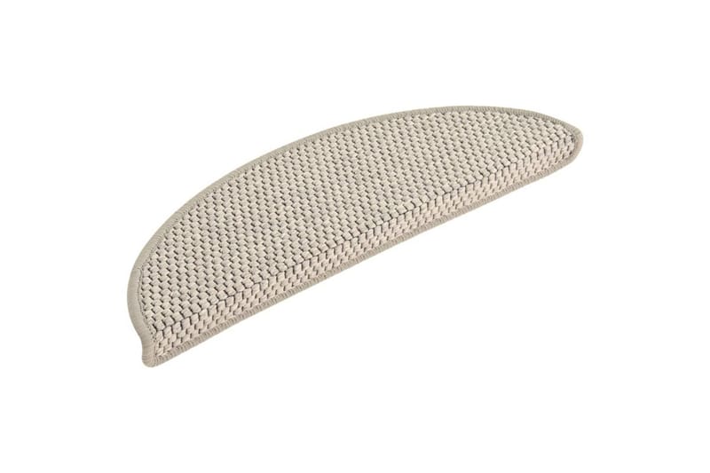 selvklæbende trappemåtter 15 stk. 56x20 cm sisal-look - Sølv - Tekstiler - Tæpper - Specialmåtte - Trappetrins tæpper