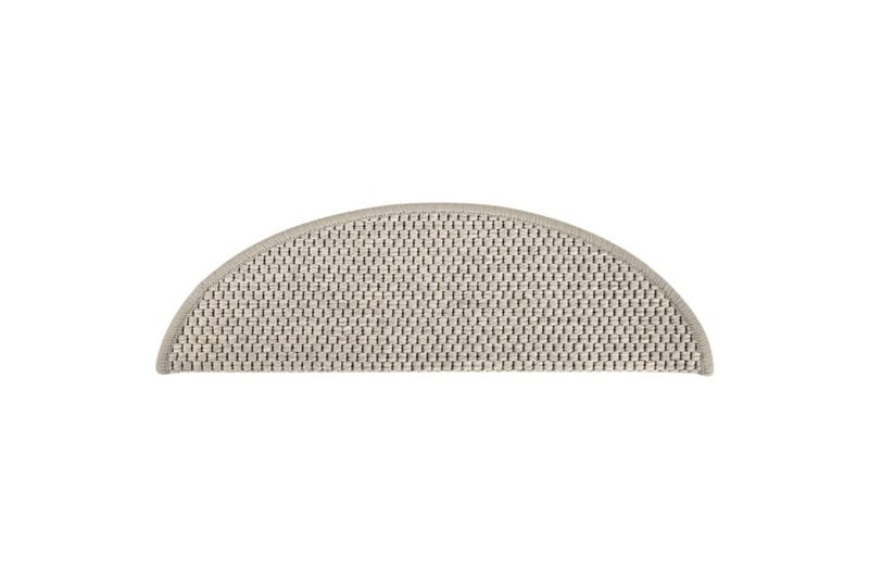 selvklæbende trappemåtter 15 stk. 56x20 cm sisal-look - Sølv - Tekstiler - Tæpper - Specialmåtte - Trappetrins tæpper