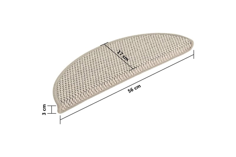 selvklæbende trappemåtter 15 stk. 56x20 cm sisal-look - Sølv - Tekstiler - Tæpper - Specialmåtte - Trappetrins tæpper