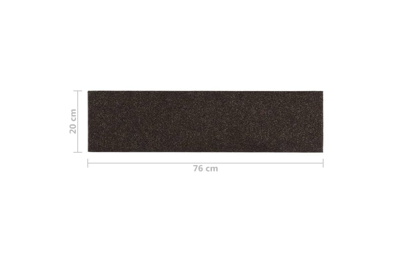 selvklæbende trappemåtter 15 stk. 76x20 cm mørkebrun - Brun - Trappetrins tæpper