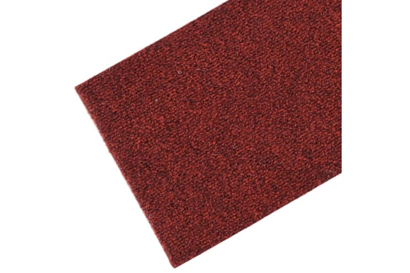 selvklæbende trappemåtter 15 stk. 76x20 cm rektangulær rød - Rød - Trappetrins tæpper