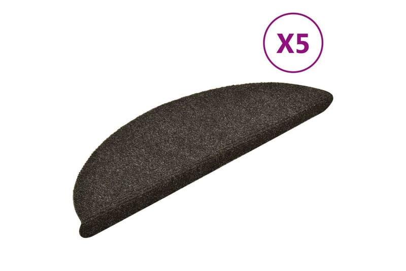 selvklæbende trappemåtter 5 stk. 56x17x3 cm tuftet lysebrun - Brun - Tekstiler - Tæpper - Specialmåtte - Trappetrins tæpper