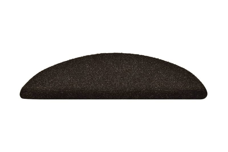 selvklæbende trappemåtter 5 stk. 56x17x3 cm tuftet mørkebrun - Brun - Tekstiler - Tæpper - Specialmåtte - Trappetrins tæpper