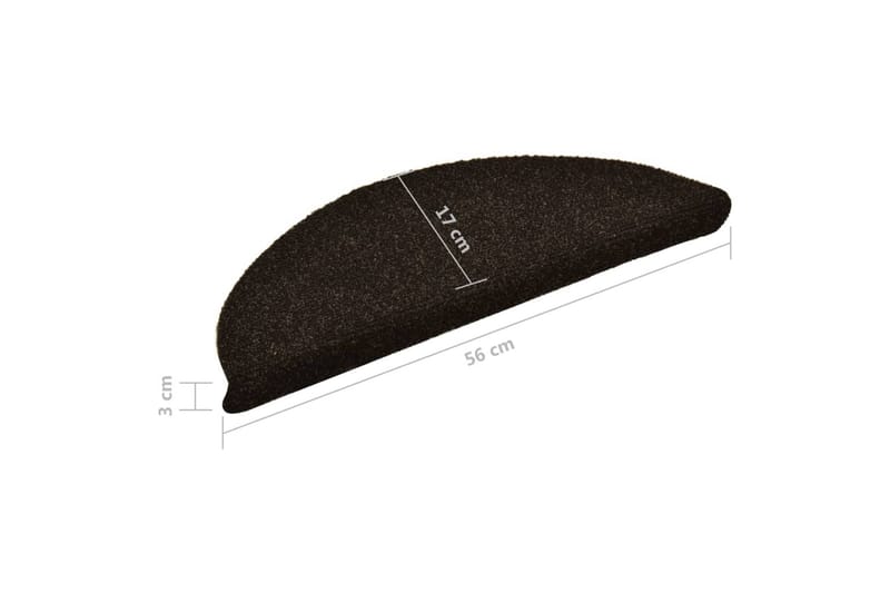 selvklæbende trappemåtter 5 stk. 56x17x3 cm tuftet mørkebrun - Brun - Tekstiler - Tæpper - Specialmåtte - Trappetrins tæpper