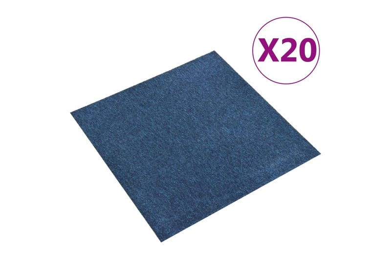Tæppefliser 20 Stk. 5 M² 50X50 cm Mørkeblå - Blå - Trappetrins tæpper
