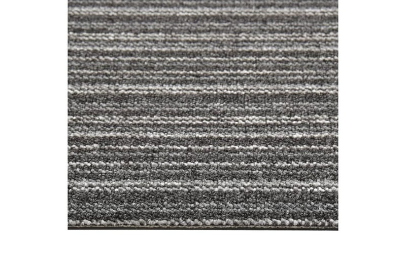 Tæppefliser 20 Stk. 5 M² 50X50 cm Stribet Antracitgrå - Antracit - Trappetrins tæpper